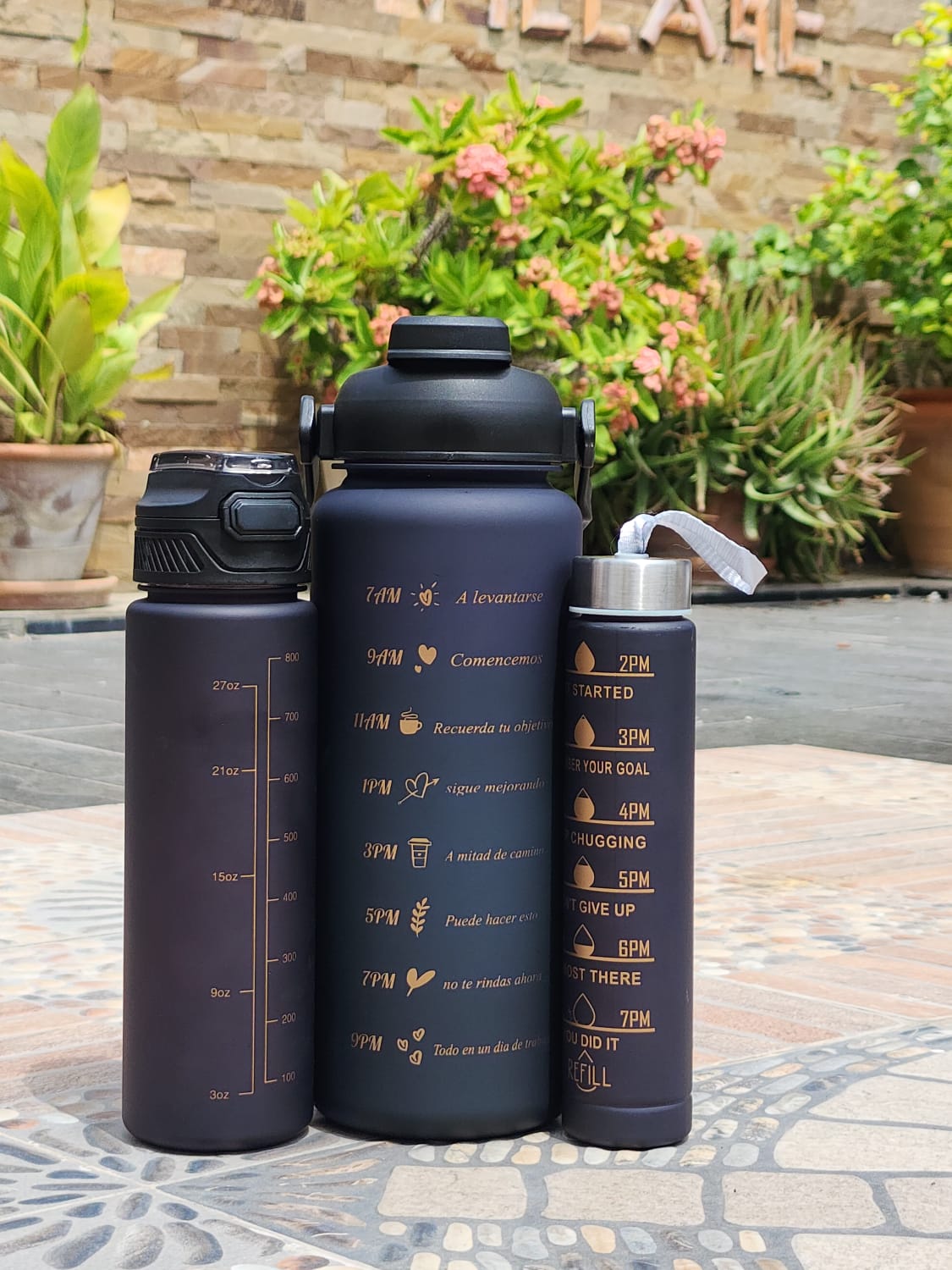 Set of 3 Motivational Sports Water Bottle