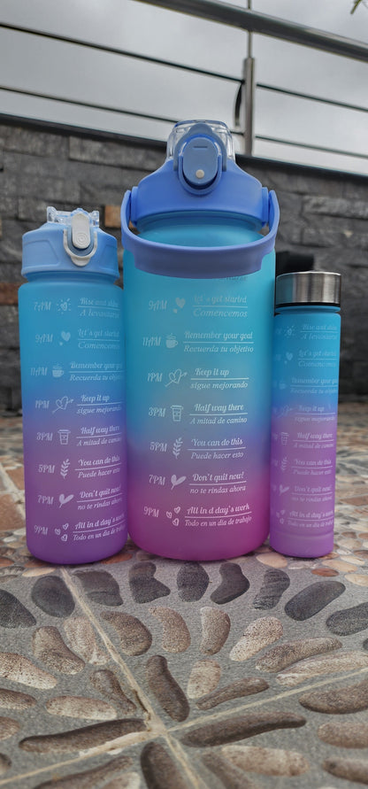 Set of 3 Motivational Sports Water Bottle