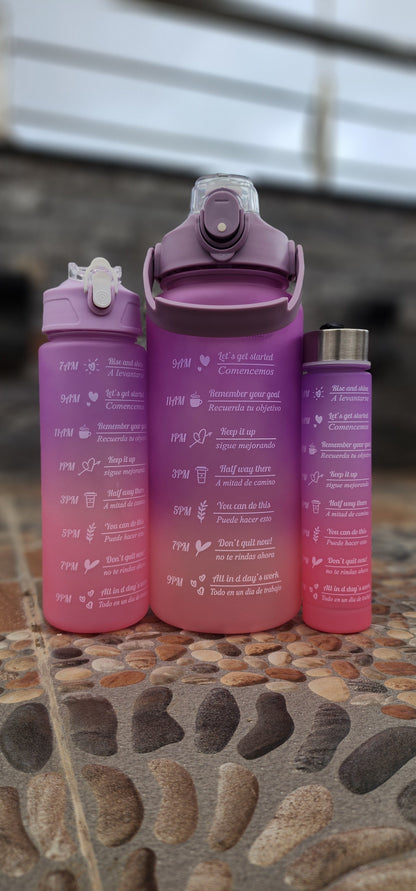 Set of 3 Motivational Sports Water Bottle