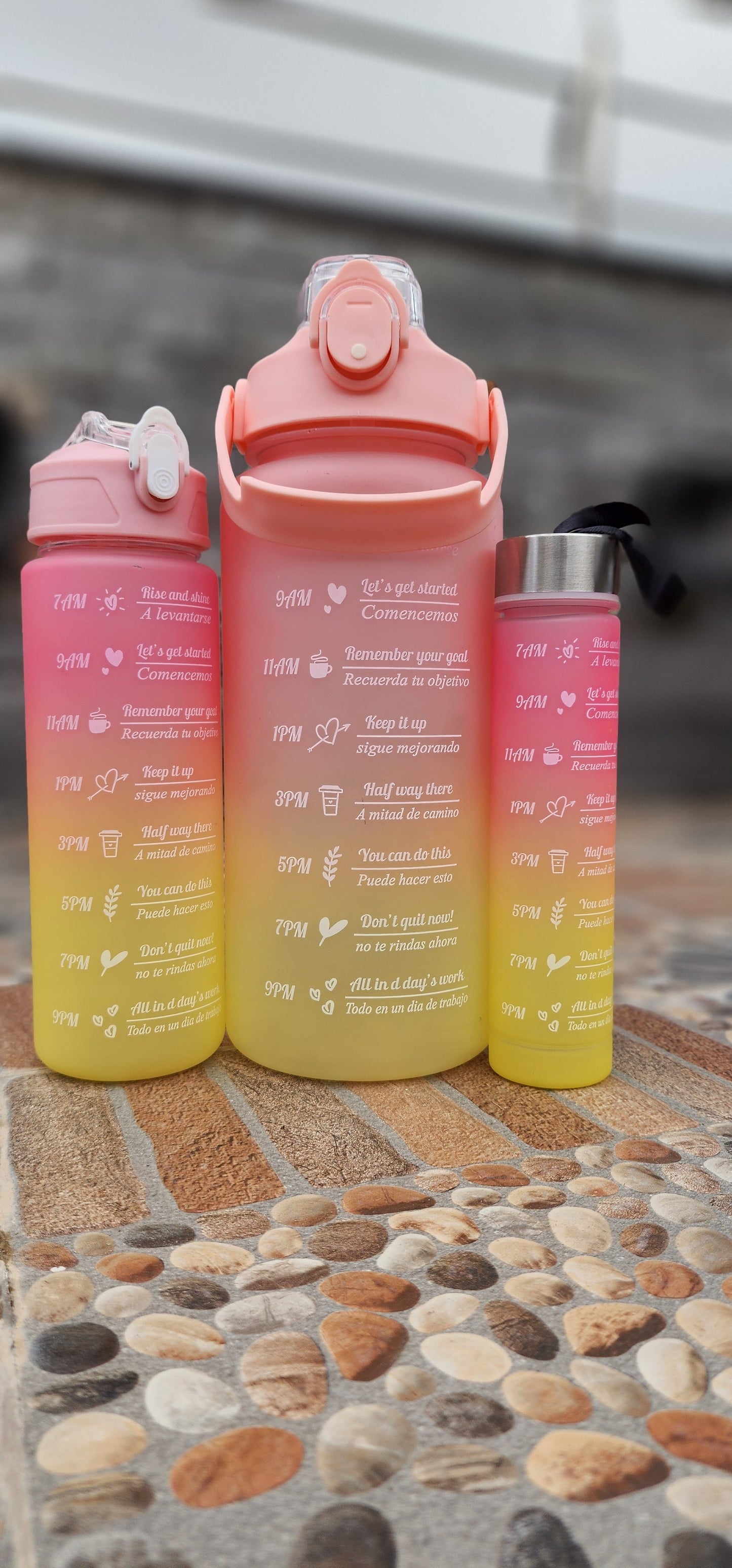 Set of 3 Motivational Sports Water Bottle